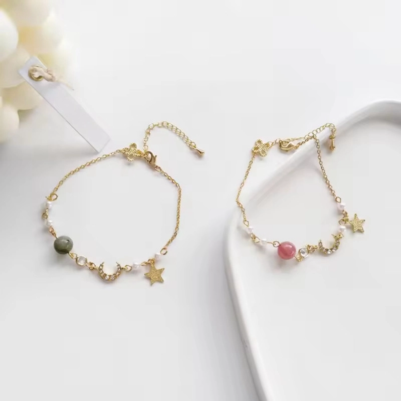 Product image KAHASIL - Gelang Titanium Wanita Barcelet Anti Karat Luntur Adjustable Mutiara Bintang KH037 all variant BLUE